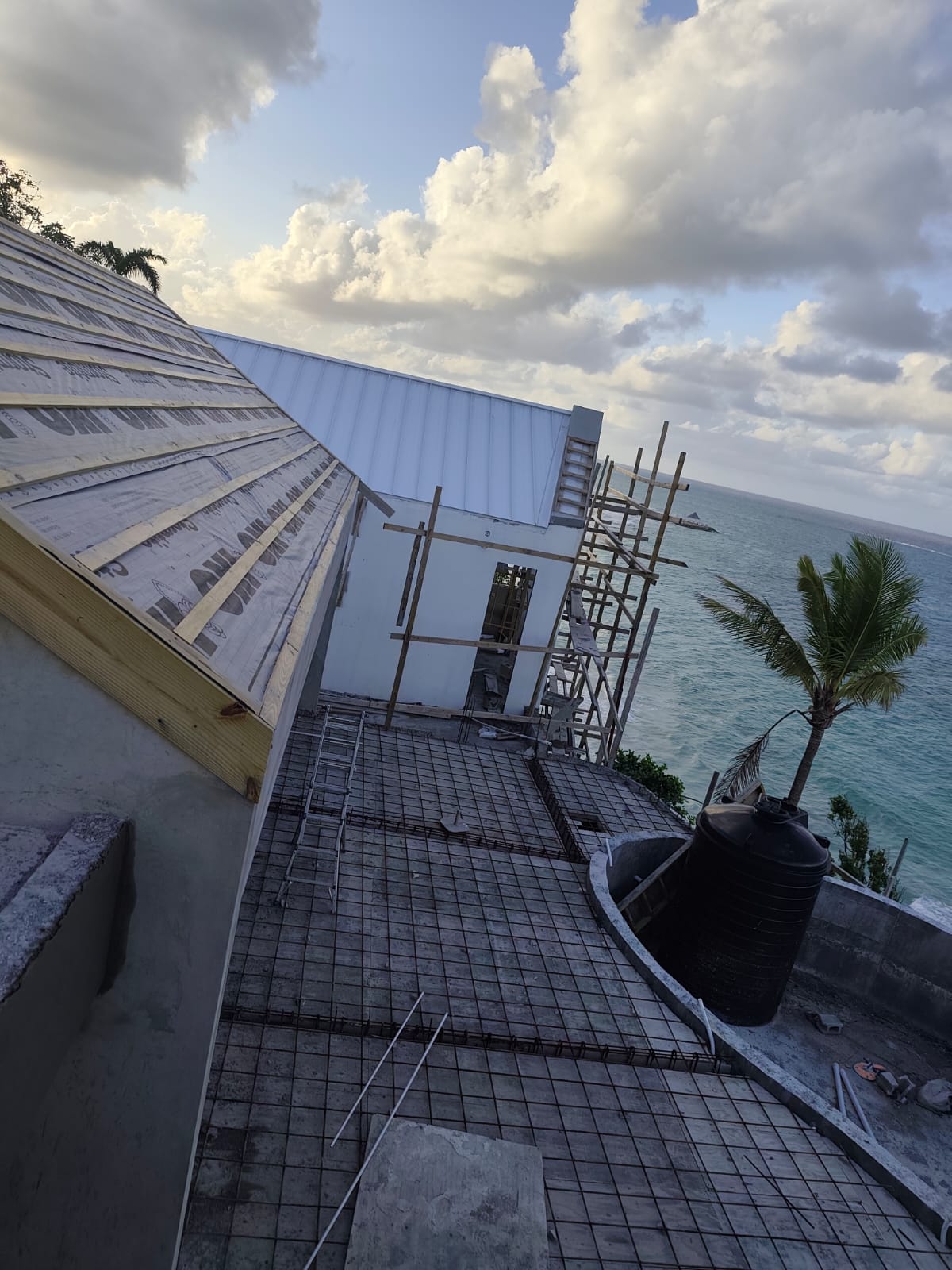 Ocean site rebar slab preparation