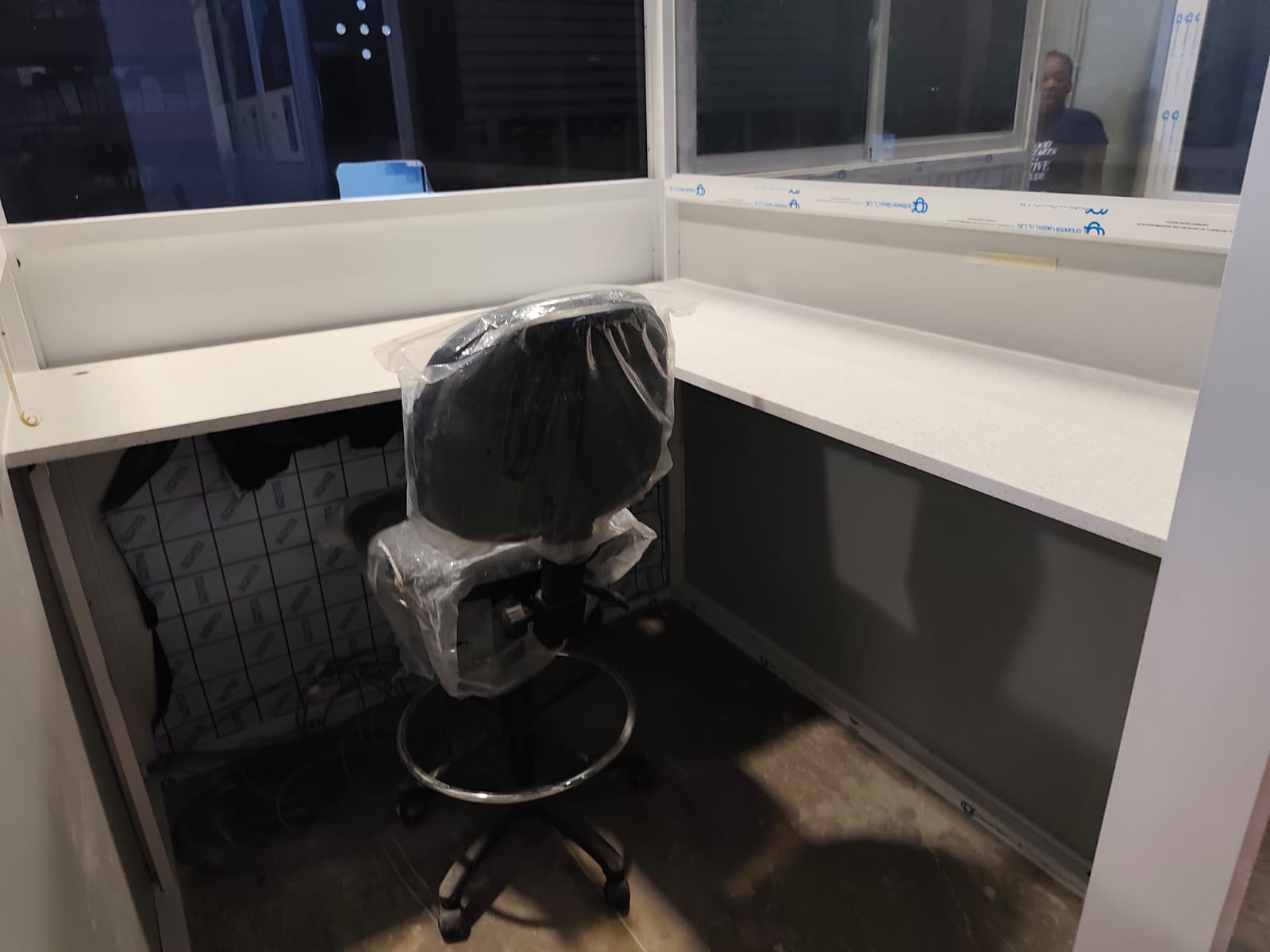 Office booth corner interior