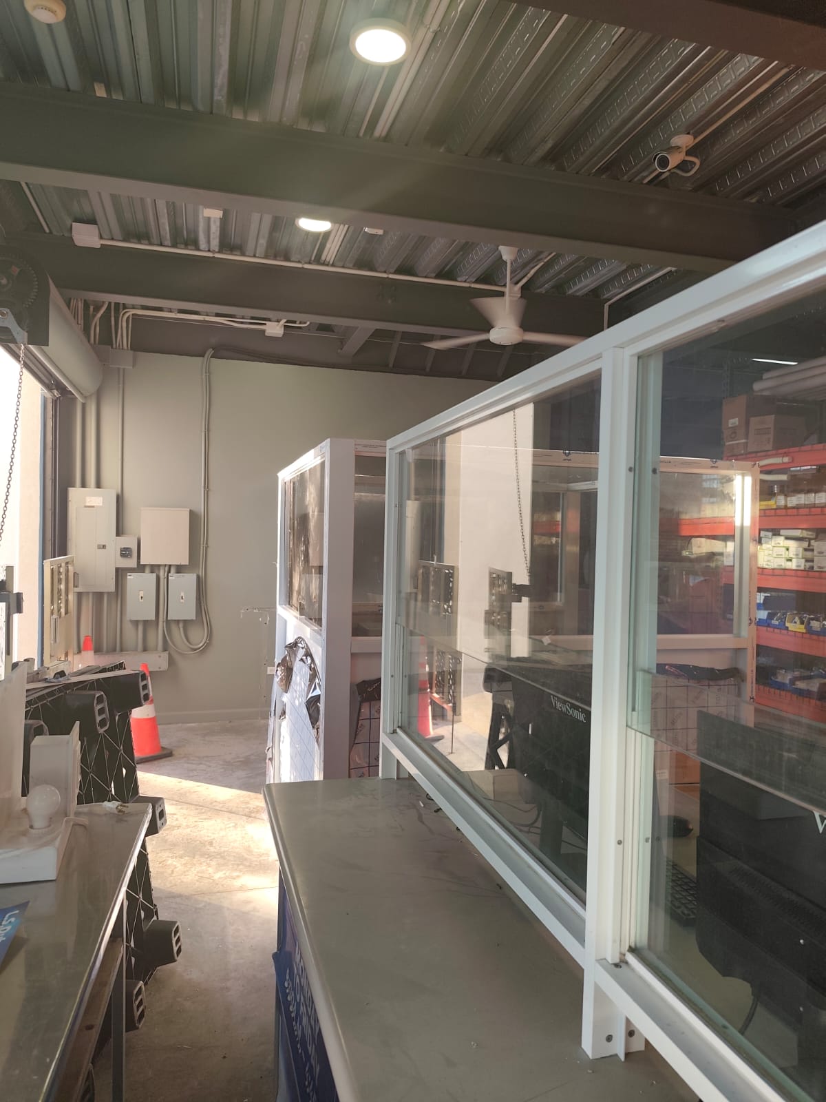 Service booth interior view