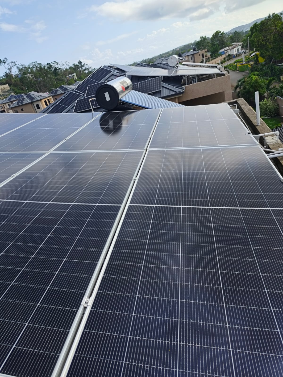 Solar panels installed on roof